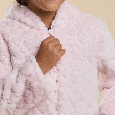 Bebitof Pink Velsoft Baby Cardigan Hooded (0–12 Months)