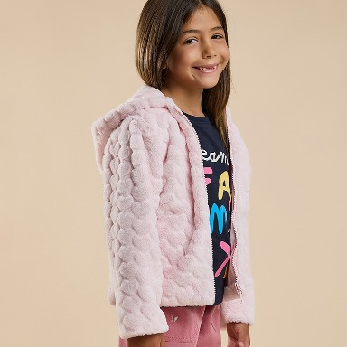 Bebitof Pink Velsoft Baby Cardigan Hooded (0–12 Months)