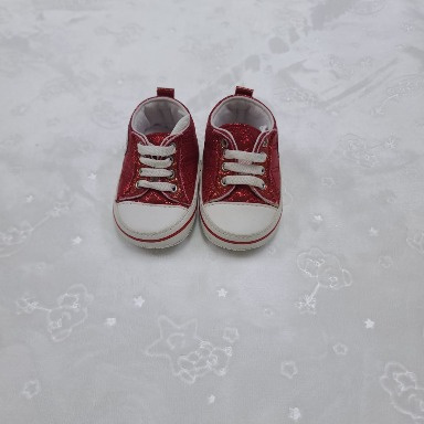 Papulin High-Top Glitter Baby Prewalker Shoes – Size 18 (4–9 Months)