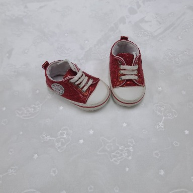 Papulin High-Top Glitter Baby Prewalker Shoes – Size 18 (4–9 Months)
