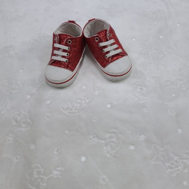 Papulin Sequined High-Top Prewalker Sneakers | Glitter Infant Shoes (Size 18, 4–9 Months)