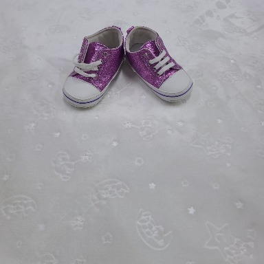 Papulin Sequined High-Top Prewalker Sneakers | Glitter Infant Shoes (Size 18, 4–9 Months)