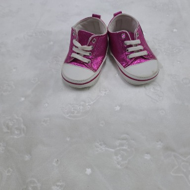 Papulin Sequined High-Top Prewalker Sneakers | Glitter Infant Shoes (Size 18, 4–9 Months)