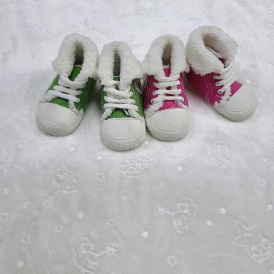 Leoncino High-Top Prewalker Booties | Fur-Lined Infant Sneakers (Size 18, 4–9 Months)