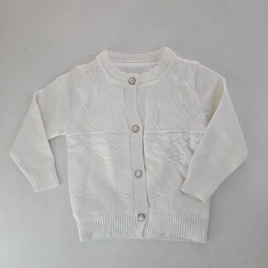 Bebitof Baby Girl Knit Cardigan – Warm Double-Layer Button-Up Sweater (3–6 Months, Red & White)