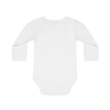Moli White Long Sleeve Baby Bodysuit | Soft Cotton Infant Essential