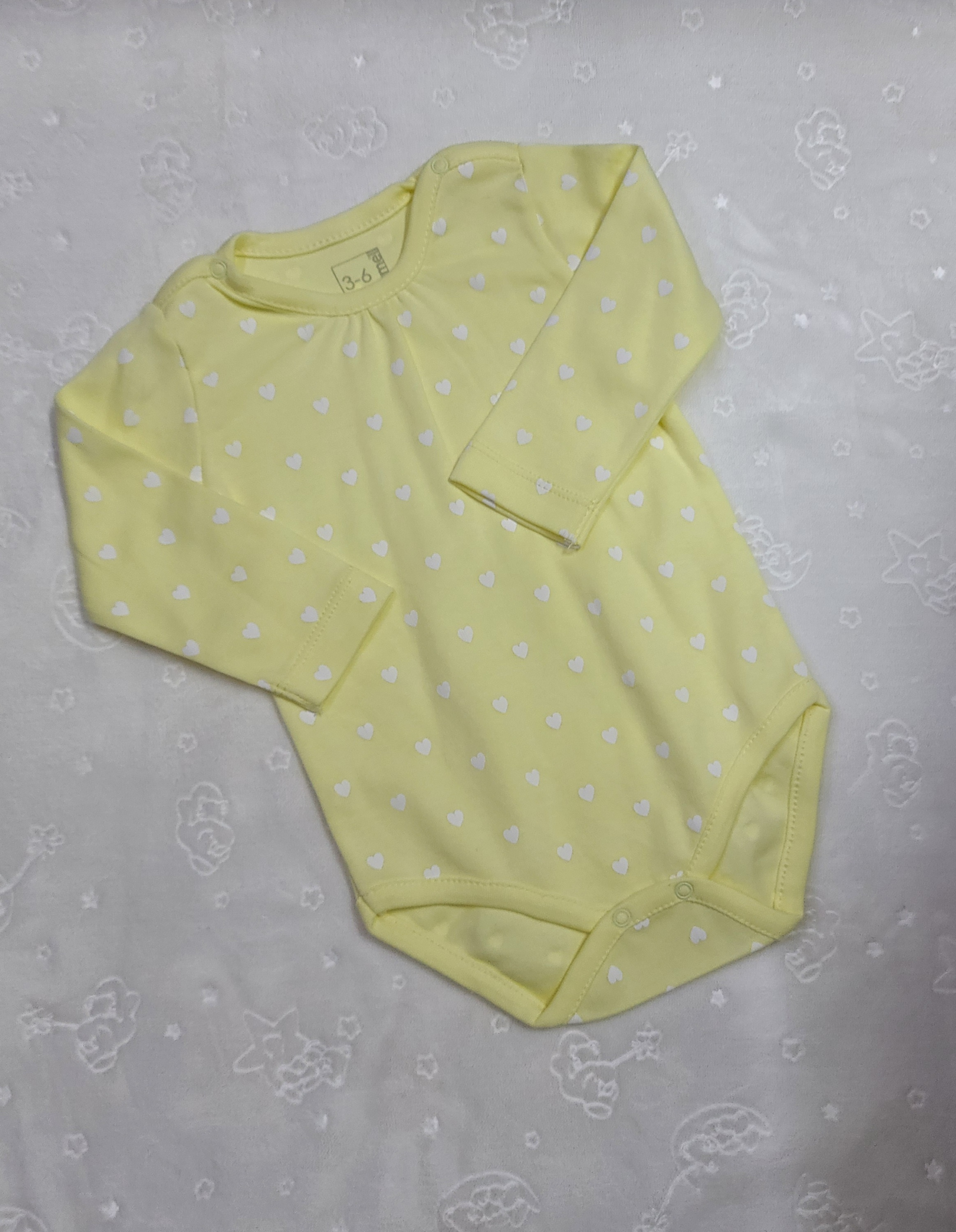 Caramell Yellow Long-Sleeve Baby Bodysuits | Cotton Onesies 3–6 Months