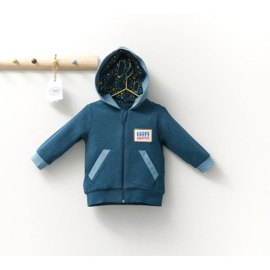 Teal Monster Baby Cardigan Hoodie – Soft Cozy Jacket (9–24 Months) | Aquababy