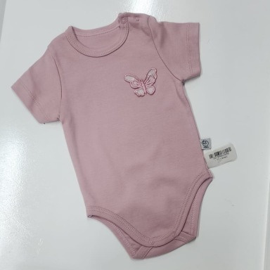 Baby Short-Sleeve Bodysuits – Bear & Butterfly Designs (12–18 Months)