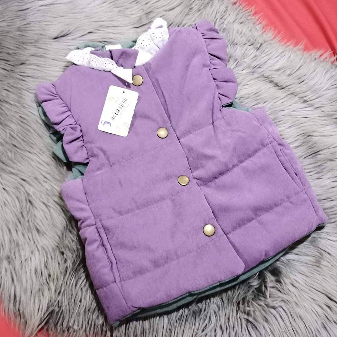 Baby Girls Aquababy Sleeveless Puffer Vest with Lace Collar – Warm Reversible Toddler Jacket (4 Years)