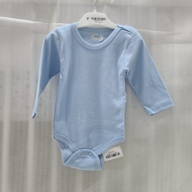 Baby Long-Sleeve Cotton Bodysuits – Pink & Blue (3–24 Months)