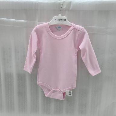 Baby Long-Sleeve Cotton Bodysuits – Pink & Blue (3–24 Months)