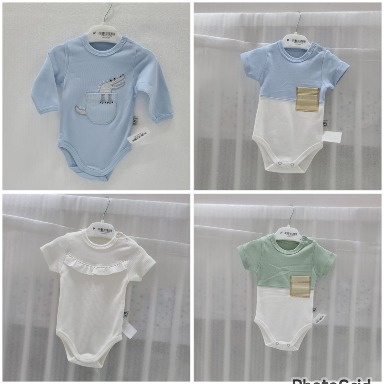 Baby Cotton Bodysuits Collection – 4 Cute Designs (3–24 Months)