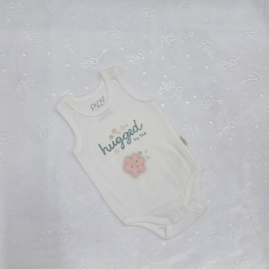 Sleeveless White Baby Bodysuit – Soft Cotton Onesie (0–6 Months)