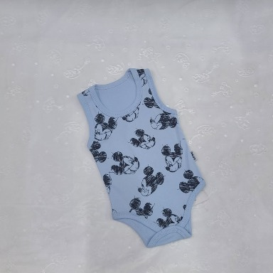 Sleeveless Mickey Mouse Baby Bodysuit – Cotton Onesie