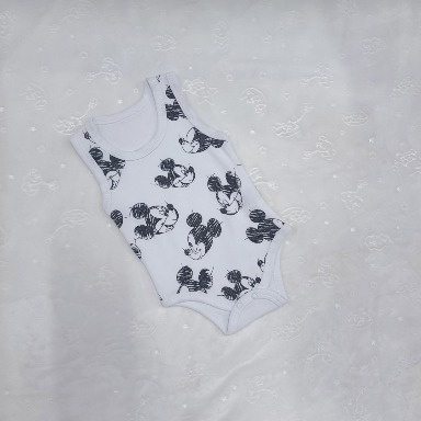 Sleeveless Mickey Mouse Baby Bodysuit – Cotton Onesie