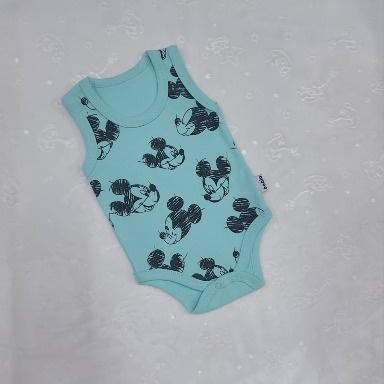 Bebio Laughing Mickey Sleeveless Baby Bodysuit 3M–6M | Soft Cotton Onesie Kenya