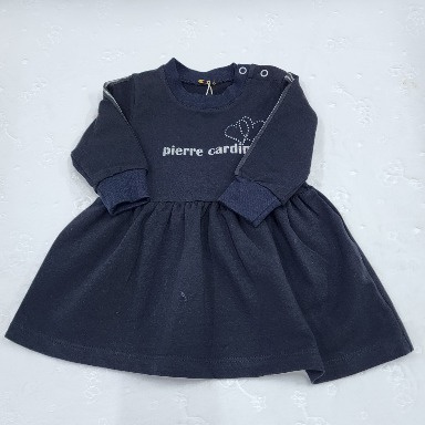Pierre Cardin Baby Girl Long Sleeve Dress – Elegant Black (9–18 Months) | Aquababy Collection