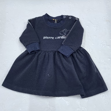 Pierre Cardin Baby Girl Long Sleeve Dress – Elegant Black (9–18 Months) | Aquababy Collection