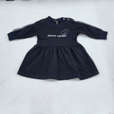 Pierre Cardin Baby Girl Long Sleeve Dress – Elegant Black (9–18 Months) | Aquababy Collection
