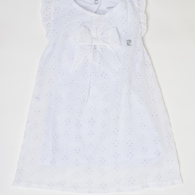Pierre Cardin Baby Girl Broderie Anglaise A-Line Dress – White (1–4Years)
