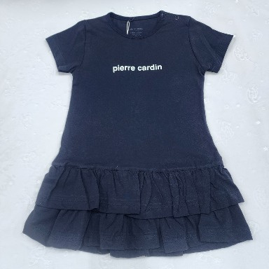 Pierre Cardin Navy Blue Tiered Ruffle Baby Girl Dress –  Cotton (3–5 Years)