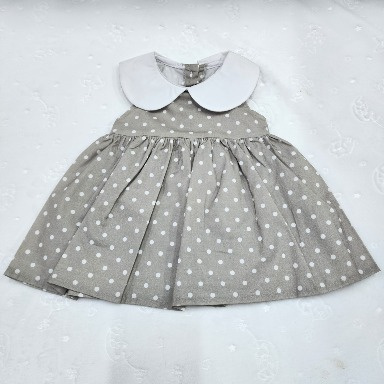 Baby Girl Dresses Collection (0–3 Months) – Polka Dot & Floral Smocked Peter Pan Collar Styles