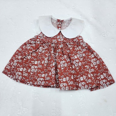 Baby Girl Dresses Collection (0–3 Months) – Polka Dot & Floral Smocked Peter Pan Collar Styles