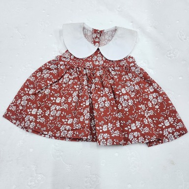 Baby Girl Dresses Collection (0–3 Months) – Polka Dot & Floral Smocked Peter Pan Collar Styles