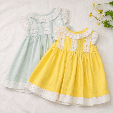 AquaBaby Mint Green Lace Baby Girl Dress – Elegant Cotton Party Dress (12 Months)