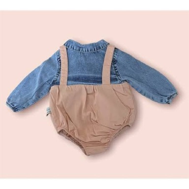 Aquababy Bear Design Baby Romper Set with Denim Shirt (0–6 Months)
