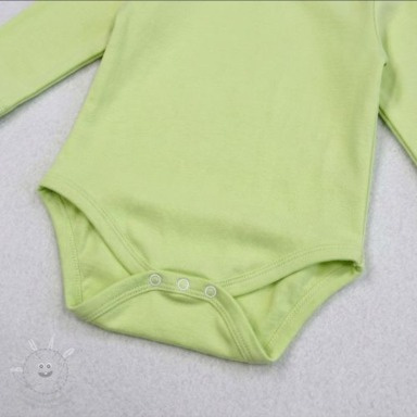 Lime Green Long Sleeve Baby Bodysuit (2 Years) | High Neck Cotton Onesie