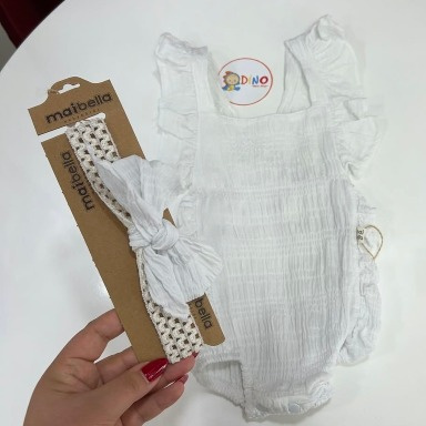 White Ruffled Baby Romper – Soft Cotton Summer Outfit (6–24 Months) | Aquababy