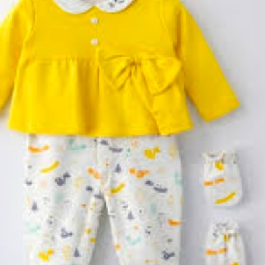 Baby Girl Gift Set – 3PCS Cotton Outfit with Squirrel Design (3–6 Months)