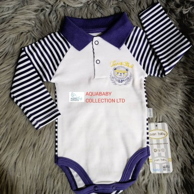 Baby Long Sleeve Polo Bodysuit Preppy Style (6–9M)