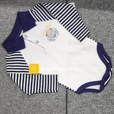 Baby Long Sleeve Polo Bodysuit Preppy Style (6–9M)