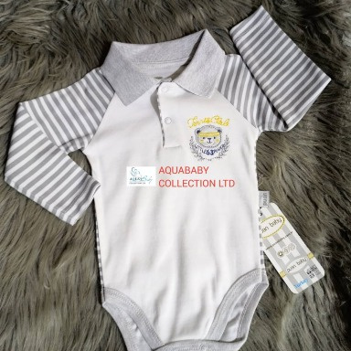 Baby Long Sleeve Polo Bodysuit Preppy Style (6–9M)
