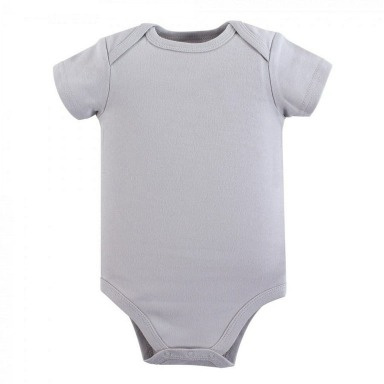 Grey Baby Bodysuit Short Sleeve Cotton (9–18M)