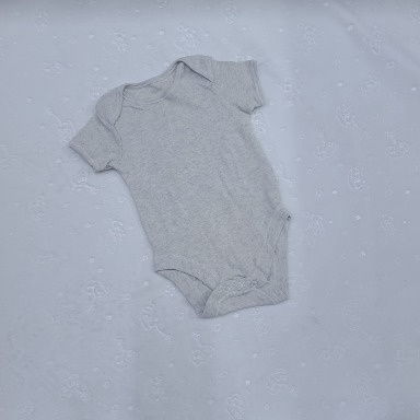 Grey Baby Bodysuit Short Sleeve Cotton (9–18M)