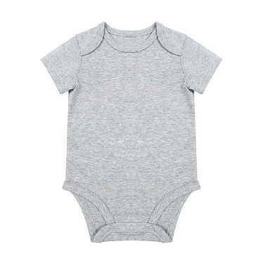Grey Baby Bodysuit Short Sleeve Cotton (9–18M)