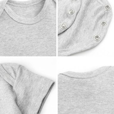 Grey Baby Bodysuit Short Sleeve Cotton (9–18M)