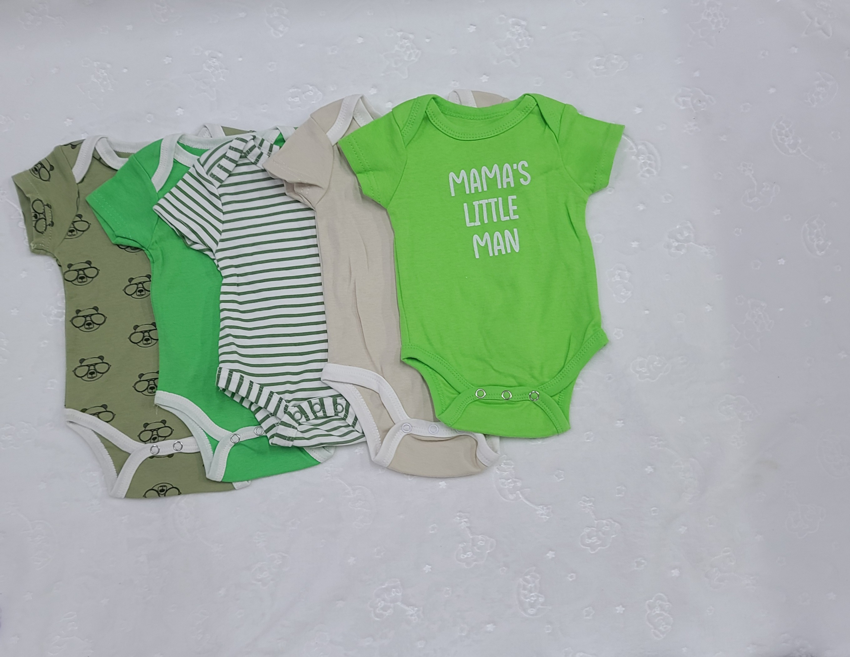 5-Piece Newborn Bodysuit Set (0–3 Months) | Soft Cotton Baby Onesies