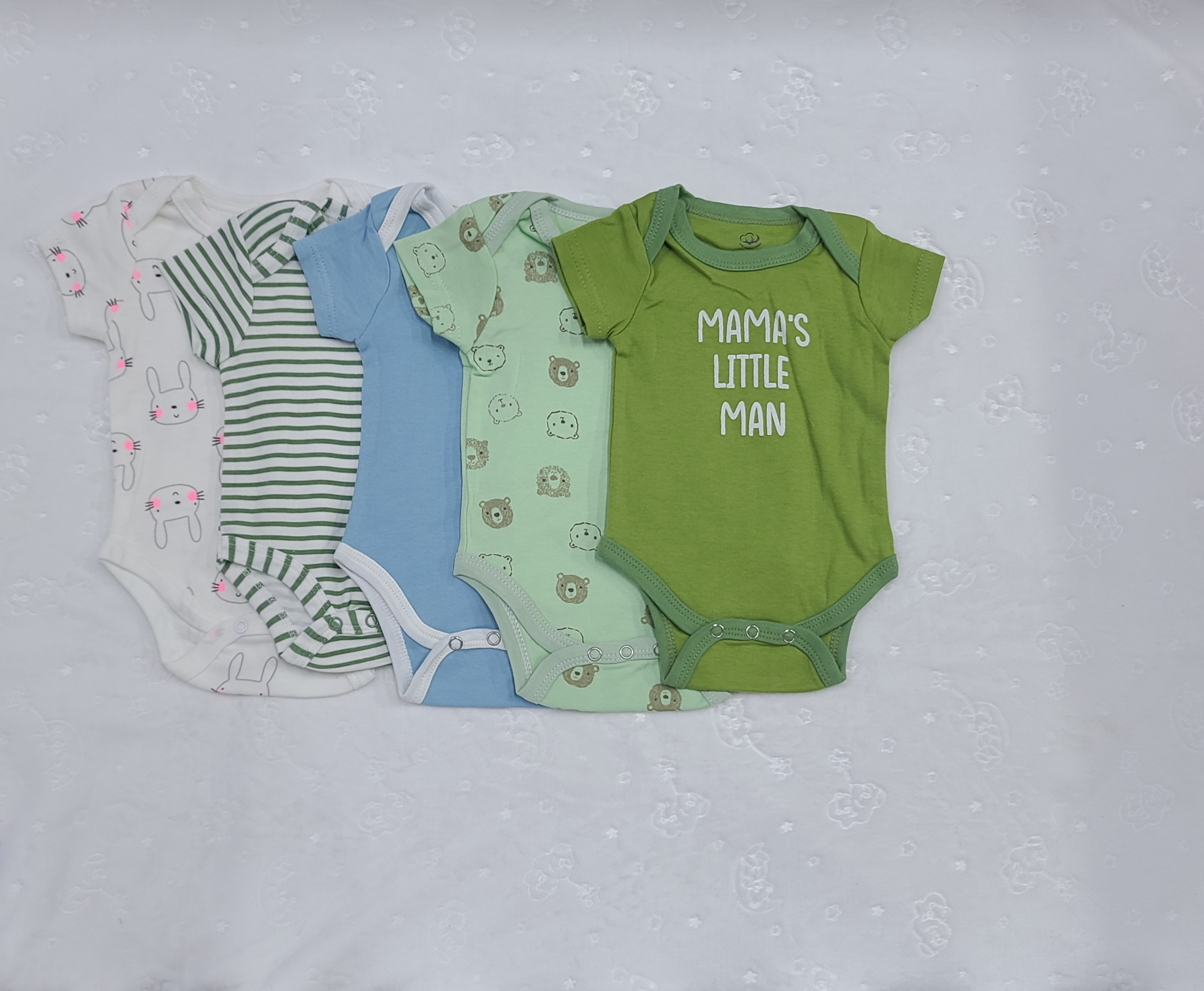 5-Piece Newborn Bodysuit Set (0–3 Months) | Soft Cotton Baby Onesies