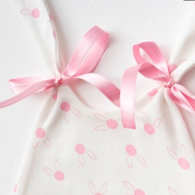 Cocopoco Baby Girl 3-Piece Bunny Cotton Set – Pink/Peach & White (3–6 Months)