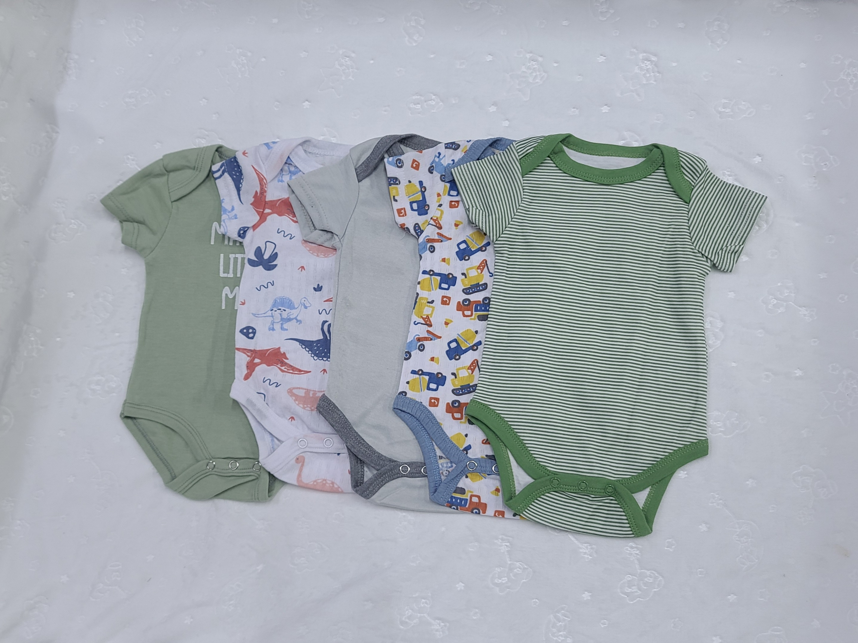 5-Piece Baby Boys and Girls Bodysuit Set (3–6 Months) | Soft Cotton Onesies