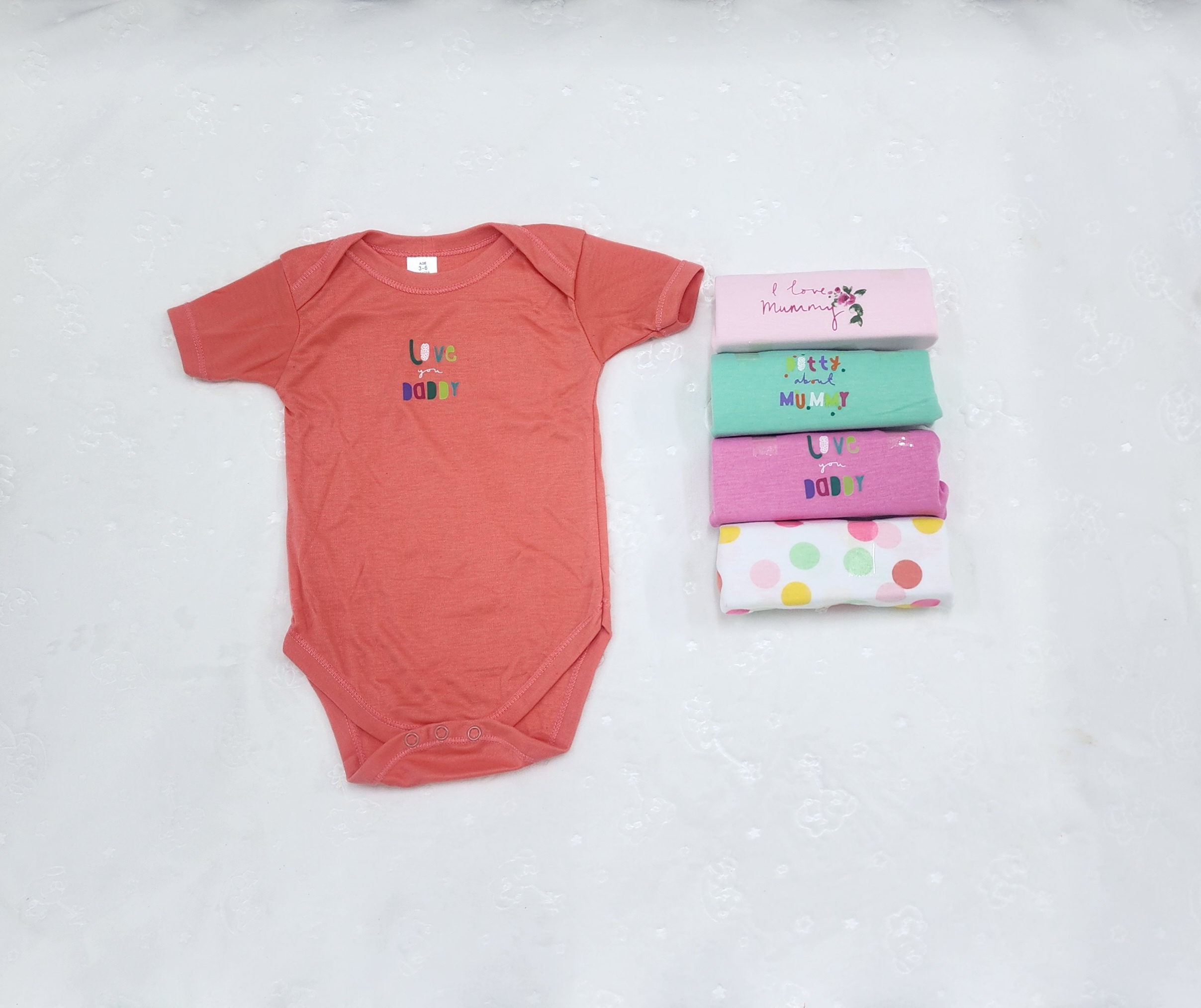 5-Piece Baby Boys and Girls Bodysuit Set (3–6 Months) | Soft Cotton Onesies
