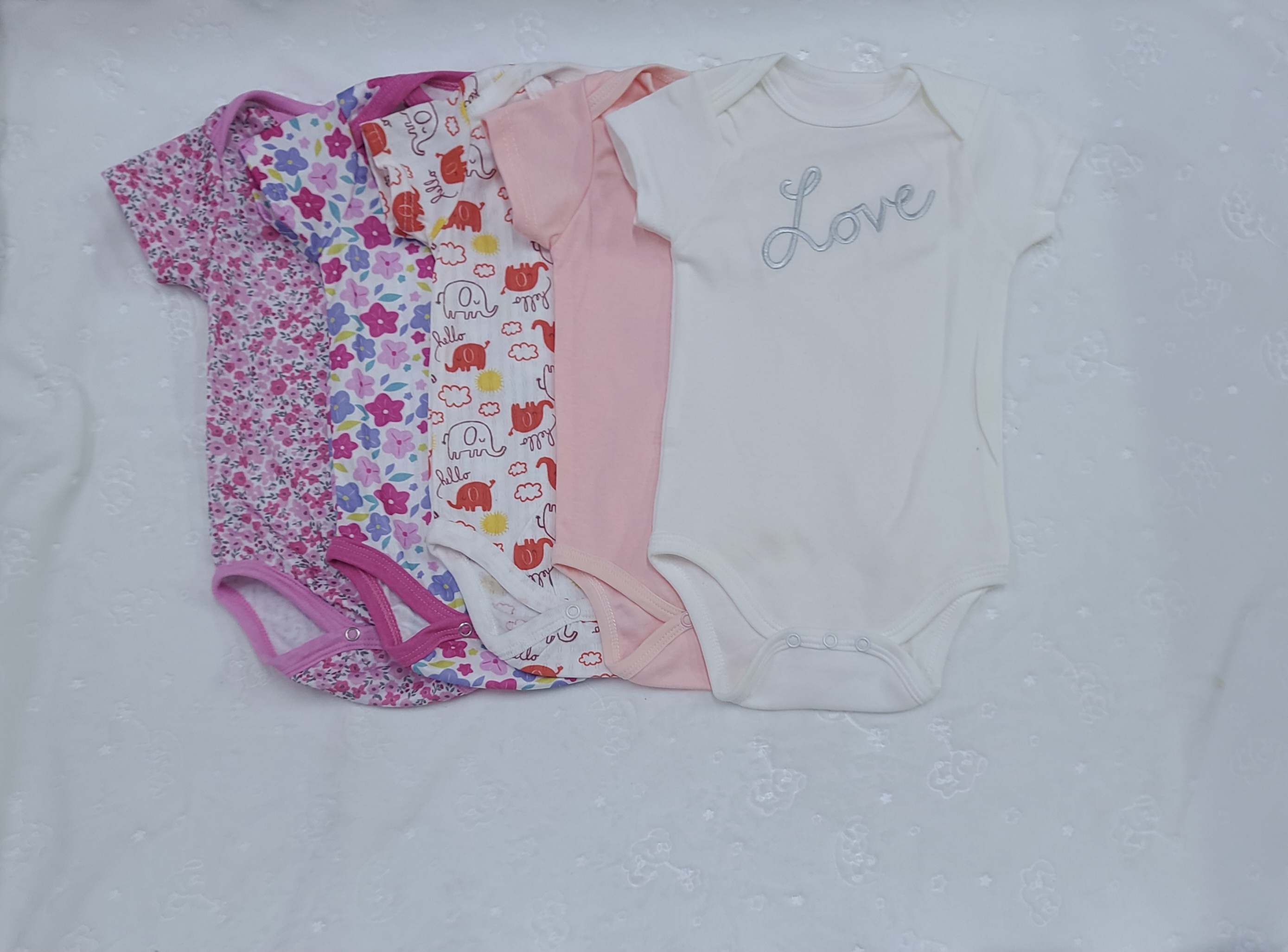 5-Piece Baby Bodysuit Set (9–12 Months) | Soft Cotton Onesies