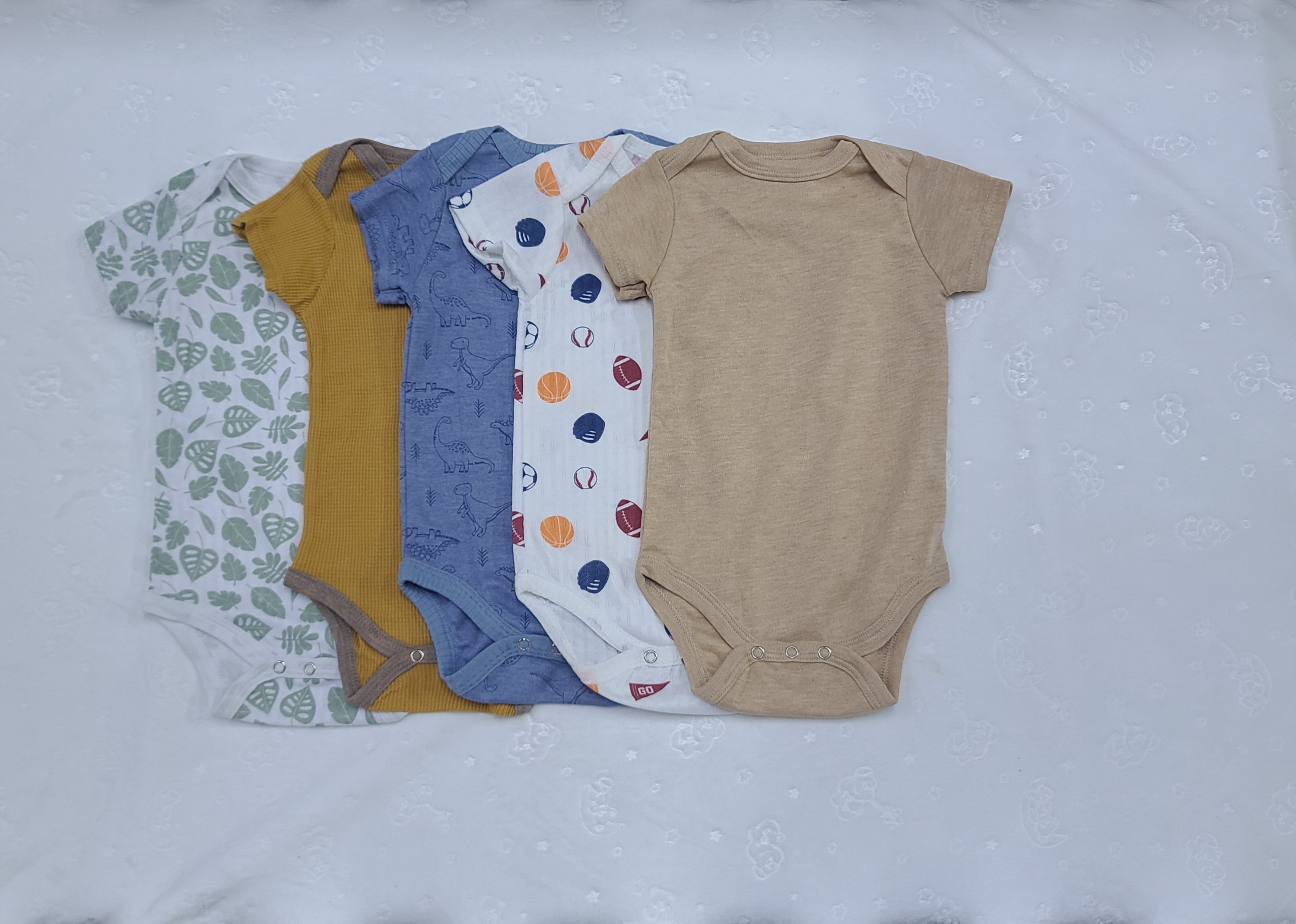5-Piece Baby Bodysuit Set (9–12 Months) | Soft Cotton Onesies