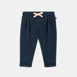 Navy & White Striped Baby Girl Outfit with Joggers (2-Piece Set) – 9–12 Months