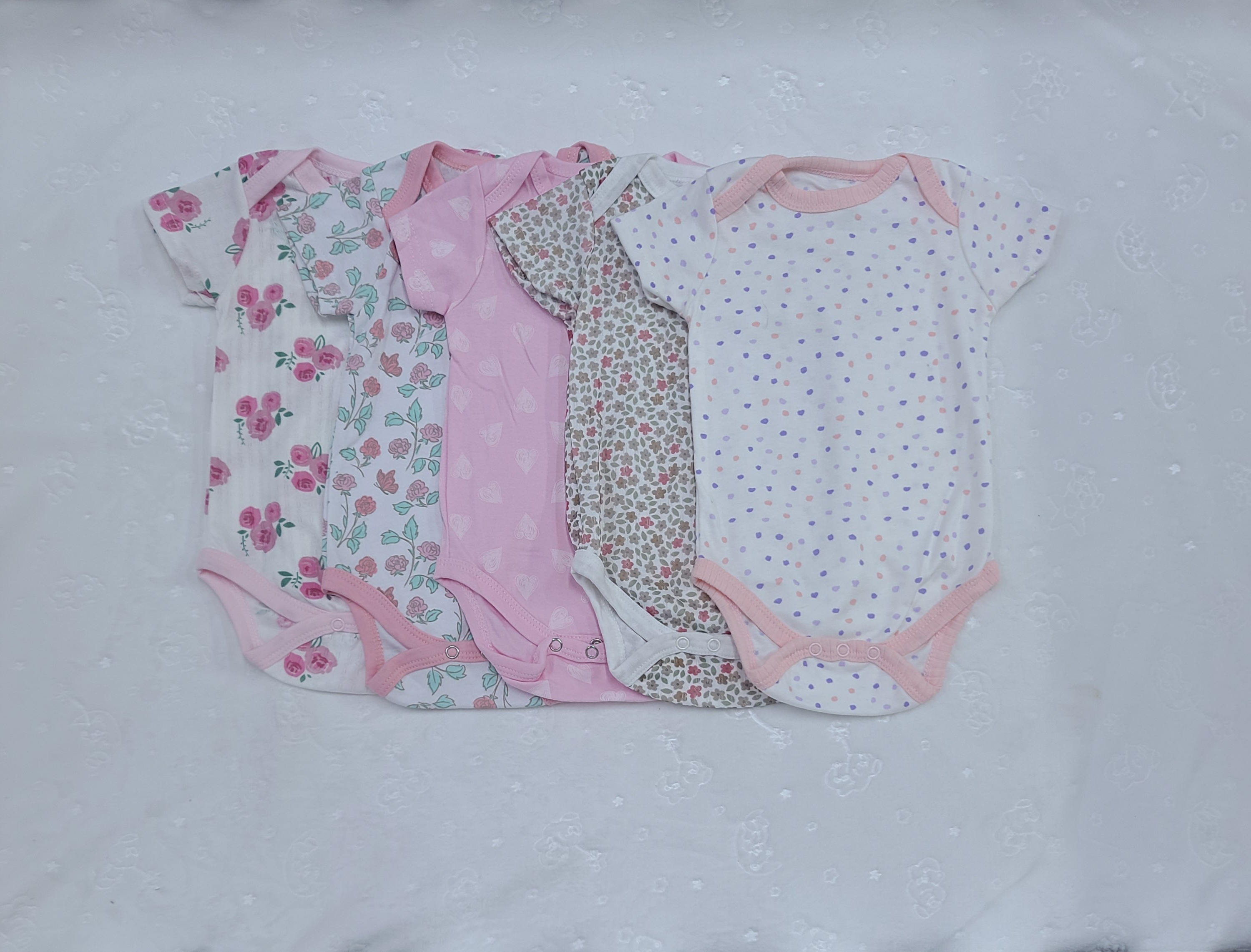 5 Piece Baby Girl Bodysuit Set Cotton (6–9M)